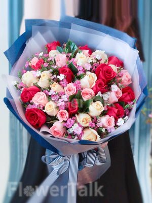 50 bông hồng mix màu - SN042